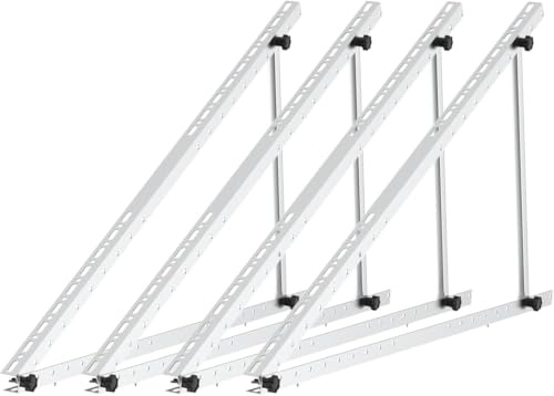 Balkonkraftwerk Halterung aus Aluminium für 100W-600W Solarmodule, 118 cm, 2 sets, Einstellbarer Neigungswinkel von 0° bis 90° solarpanel halterung pv flachdach pv modul dachhalterungen solarmodule