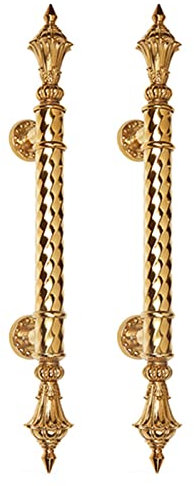 Türgriff im europäischen Stil, goldfarben, Edelstahl, für Scheunen-/Bürotüren, zweiseitige Haustürgriffe, 80 cm lang