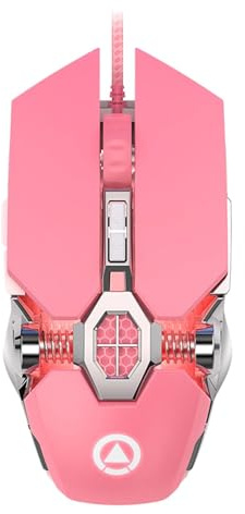 Ratón de juego PC-Ratón ergonómico programable, ratón de computadora con cable, ratón enchufable, ratón USB para computadora para mujeres y niñas