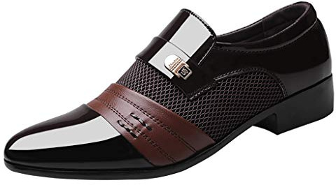 Scarpe da uomo in pelle, leggere, Oxford, in pelle, business, eleganti, da sposa, classiche, in vernice