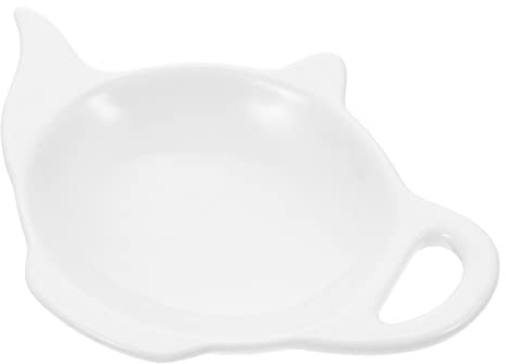 GLEAVI Ceramic Teabag Coaster and Household Teabag Tray Large White Multi-function Decorative for Home and Tea House Use