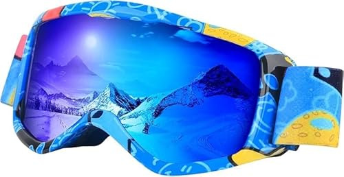 Lunettes de ski pour enfants, garçons et filles (bleu)