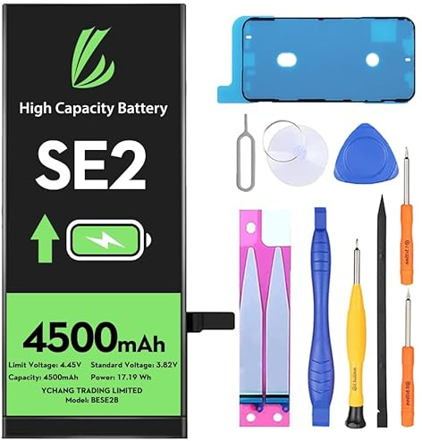 LL TRADER Akku für iPhone SE 2020, 4500 mAh, Lithium-Ionen-Akku, hohe Kapazität, mit Reparaturwerkzeug 202503