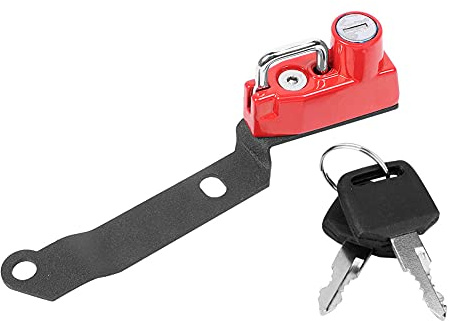 Cerradura de casco de aleación de aluminio, seguridad de alta resistencia para MT25 MT03 YZF R25 R3 2014-2019 (Roja)