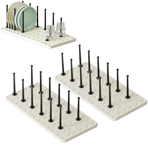 SANLIUBA Organizador de Cajones de Cocina, Pack de 2 - Organizador de Sartenes y Ollas para Cajón, Organizador Ajustable para Ollas, Sartenes, Tapas y Contenedores - Ahorra Espacio