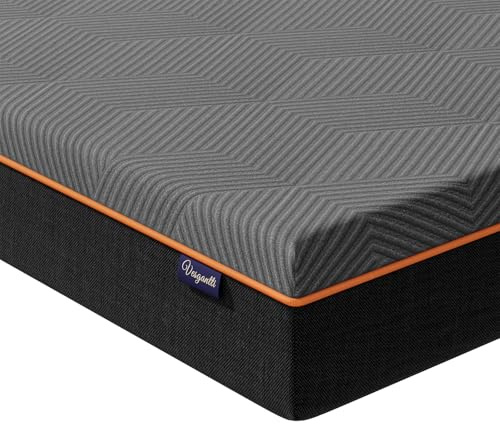 Vesgantti Schaumstoffmatratze orthopädisch 140x200x20cm Oeko-Tex H3 grau | abnehmbarer und waschbarer Bezug, Gelschaummatratze 7-Zonen für Gästezimmer, Schlafsofa & Kinderzimmer