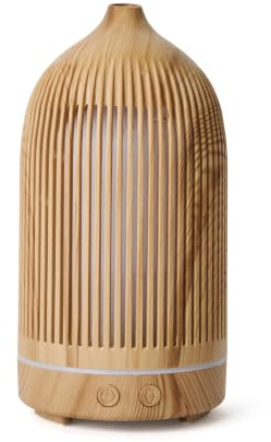 LYVN Difusor de Aromas Ultrasónico con Luz LED Multicolor, Acabado Efecto Madera