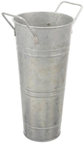 MAGICLULU Portaombrelli in Ferro, Secchio Alto Argentato, Antiperdita | Rack per Ombrelli e Bastoni, Uso Domestico Decorativo, Design Vintage Classico Semplice Raffinato