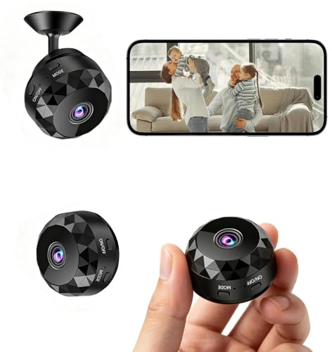 Mini Camera Interna Senza Fili,Telecamera 1080p HD Visione Notturna Connessione Bluetooth Telecamera Sicurezza Interna Rilevamento di Movimento Controllo Remoto Con App (non supporta Wi-Fi 5G)