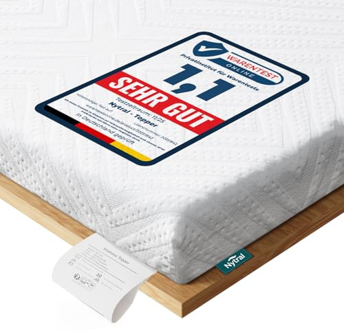 Topper 90x200cm H3 & H4, 7.5 cm Höhe Schlafsofa Bett Gelschaum, Öko-TEX Zertifiziert, Atmungsaktiv & Waschbar, Matratzentopper für Boxspringbett, Wohnwagen & Schlafsofa