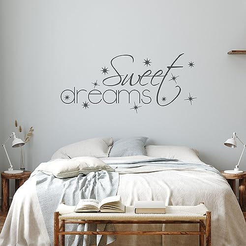 GRAZDesign Wandtattoo Schlafzimmer Sprüche Sweet dreams über Bett Wandaufkleber - 68x30cm / 054 türkis