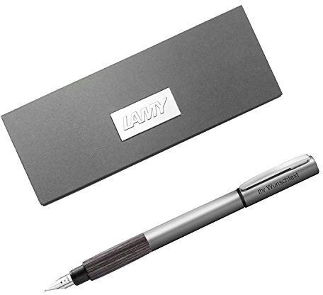 Lamy Füllhalter accent Al KW Modell 096, Feder M, inkl. Gravur, Farbe Aluminium/Holz