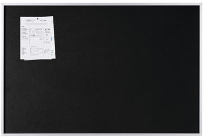 Bi-Office Filztafel New Generation, Pinnwand mit Aluminiumrahmen, 90 x 60 cm, Schwarz