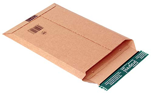 progressPACK Versandtasche Premium aus Wellpappe, DIN A4+, 235 x 337 x - 35 mm, PP W01.04; braun; 100 Stück im Pack