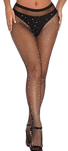 Bohend Strass Netzstrumpfhose Strümpfe Funkeln Hohe Taille Fischnetze Dehnbar Nachtclub Strumpfhose Party Strumpf für Frauen