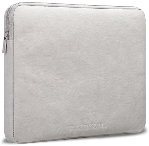 Woodcessories Laptophülle 15-16 Zoll Rundumschutz | Nachhaltige Laptoptasche wasserabweisend, Notebookhülle grau | Stoßfeste Schutzhülle - aus strapazierfähigem Kraftpapier