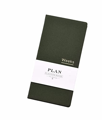 Undatierter Taschen-Wochenplaner, Terminplaner, Terminplaner, Jahres-, Monats-, Wochenplan, A6-Notizbücher (A6, undatierter Planer, grün)