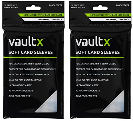 Vault X Soft Penny Sleeves (400 Pack) for Standard Trading Cards TCG, Clear
