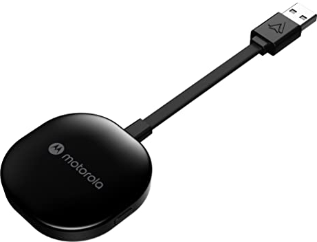 Motorola MA1 Wireless Android Car Adapter - Instant Connection from Smartphone to Car Screen with Easy Setup - Direct Plug-in USB Adapter - Secure Gel Pad Included