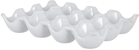 Alipis Huevera De Cerámica Para 12 Huevos Soporte De Almacenamiento Rejillas Bandeja Para Conservar Huevos Adecuado Para Refrigerador y Exhibición Fiestas
