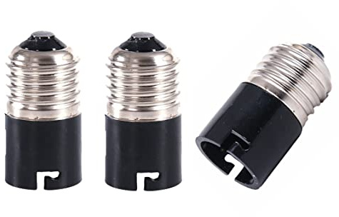 ShuoHui 3-serien E27 till B22-sockel-omvandlaradapter, E27 Edison till B22 BayOne lampsockel omvandlare