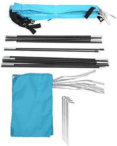TOUISEDGI Auvent De Tente De Plage De Sable, Revêtement en Polyester Argenté Double Parasol Extérieur Portable Pliable Auvent De Tente De Plage De Sable Pratique 210x100cm