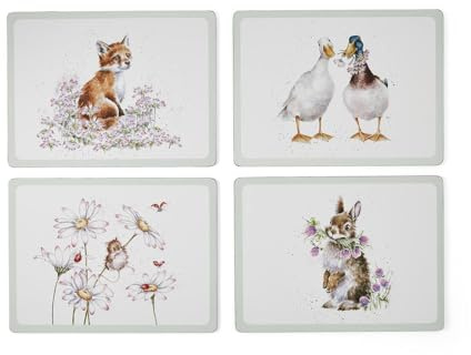 Wrendale Designs Große Platzsets mit Wildblumen, 4 Stück