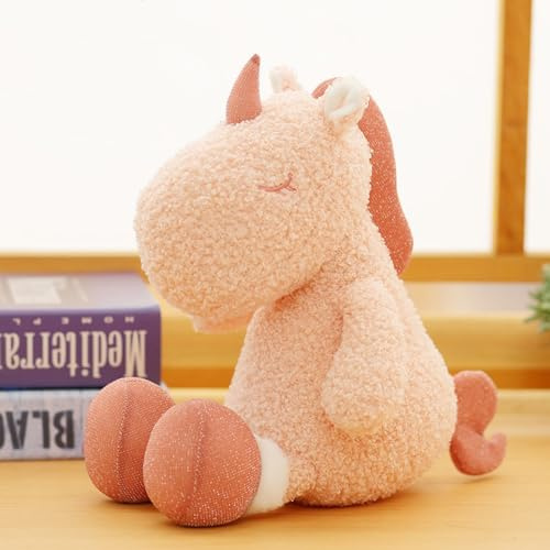 Viusneun Kuscheltier, Kurzer Plüsch Tier Plüschtier Weiches waschbare Stofftier Plüsch Niedliches 23CM Spielzeug Geschenk für Kinder Mädchen Jungen Erwachsener (Einhorn)