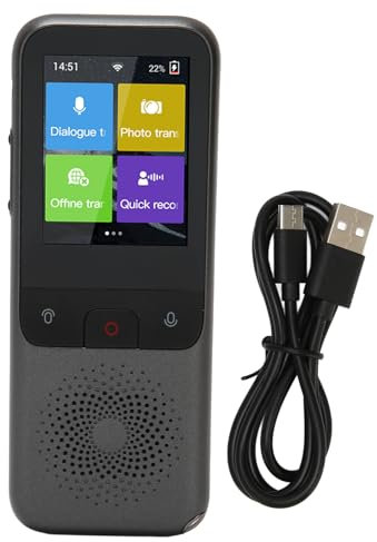 Topyond Doppelmikrofon-Sprachübersetzer, 134 Sprachen, 10 Offline-Sprachen, Fotoübersetzung, MP3-Sprachübersetzer für Reisende, Touristen