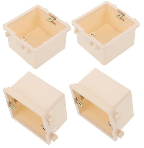 WHAMVOX Scatola Di Giunzione Ignifuga Tipo 86 in Plastica Resistente, Scatola Elettrica Stagna Da Parete Per Installazione a Incasso in Cartongesso, Set Da 4 Pezzi Per Uso Ufficio e Pareti Rigide