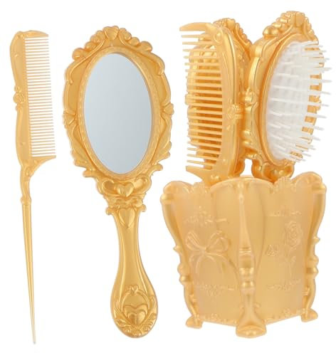 Baluue 5stücke Haarbürste Mit Haarkamm Airbag-haarkamm Paddelbürste Zum Entwirren Geeignet Für Haartypen Flexible Borsten Für Weniger Haarschäden Elegantes Vintage-erscheinungsbild Prakti