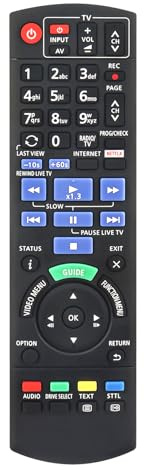 AULCMEET N2QAYB001114 New Replace Remote Control fit for Panasonic Blu-ray disc DVD Recorder DMR-UBS90 DMR-UBC86 DMR-UBC70 DMR-UBS70 DMR-UBC80 DMR-UBC90 DMR-UBS80
