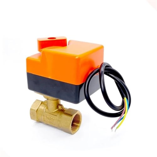 1/2 3/4 1 2 Zoll Messing Elektrischer Kugelhahn Motorisierter Kugelhahn 3-Draht 2-Wege-Steuerung Elektrischer Kugelhahn mit Handschalter 1St(1-1/4,24VDC)