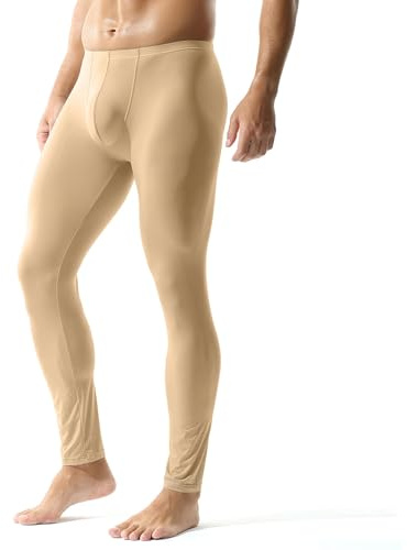 YUFEIDA Calzoncillos Largos de Hombre con Cinturilla Suave, Pantalones Transparentes, Ropa Interior, Mallas, Leggings