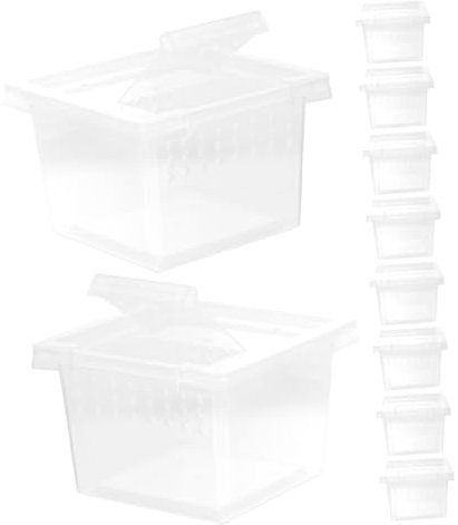 Kisangel 10 Stück Durchsichtige Reptilien Futterbox Aus Stabilem Kunststoff Mit Belüftungslöchern Terrarien Behälter Für Eidechsen Geckos Und Kleintiere Transparent Für Einfache Beobachtung