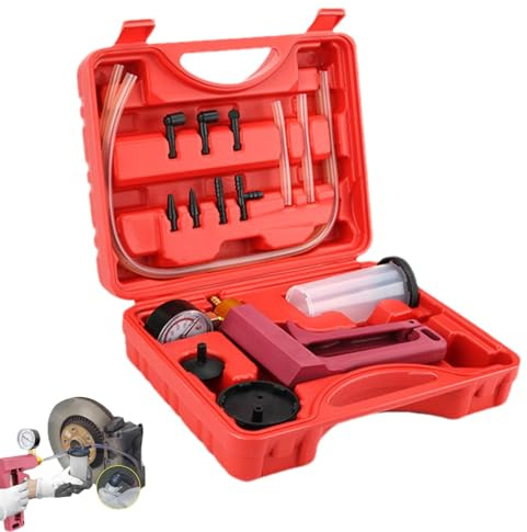 Pompa di sfiato dei Freni, Set di Ventilazione dei Freni, di sfiato della Frizione, 2 in 1, Tenuta a Mano, con Adattatore per manometro, Dispositivo di sfiato dei Freni e Pompa a Vuoto Manuale