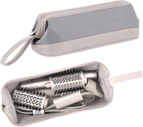 BUBM Portable Travel Storage Bag Carrying Case Compatible with Dyson Supersonic Hair Dryer/Dyson Airwrap Styler/Shark Flexstyle Air Styling & Drying System,(Light Gray)