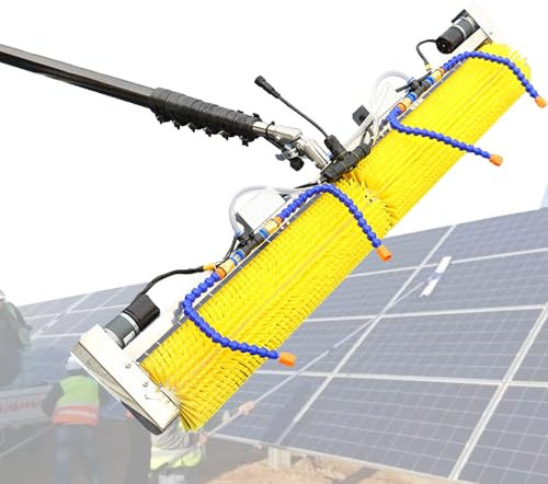 VNATWGOO Elektrische Fensterreinigungswalze FüR Solarmodule, 7 M/8 M, Mit Automatischer Wasserzufuhr, Kohlefaser-Teleskopstange, Glaspflegeset,Dualuse-8m