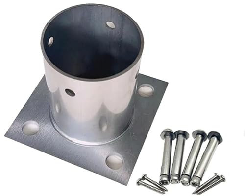 Soporte para Poste Base para Poste de Madera 25 50 80 100 200 MM Base De Poste Redonda - Adaptador Para Montaje En Muelle De Gran Resistencia - Soporte Cilíndrico Para Buzón Para Suelos De Madera/Horm