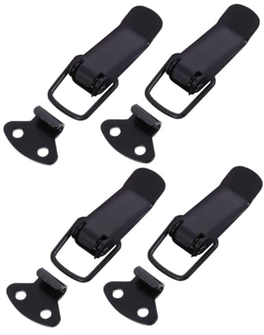 SHINEOFI 4ensemble Lot De Loquets à Ressort Pinces Pour Serrures De Voiture Crochets De Capot Fermoirs Pour Armoires De Camping Loquets à Bascule Avec Vis