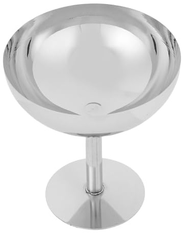 TOPINCN Dessertskål i Rostfritt Stål, 200 Ml Metall Dessertkopp Glasskopp Såsskålar för Sallad Fruktpudding Julfest (Lång)