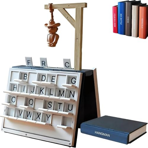 Jeu du Pendu Cowboy MagnéTique, Le Jeu du Pendu in A Book Impression 3D, Board Games SociéTé Portable avec Devinettes De Mots, pour Les FêTes en Famille Et Jeux Amusants