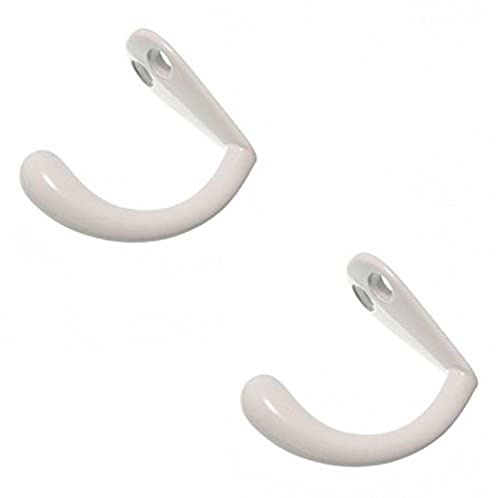 Merriway BH00529 Einzelner Metall-Kleiderhaken, Weiß, 5 Stück