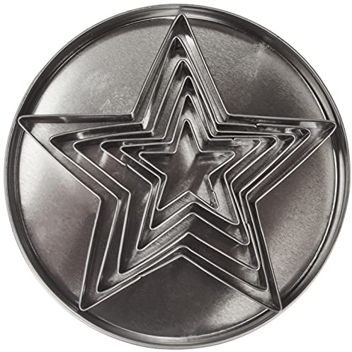 ScrapCooking 2018 Set de 6 moldes de Estrella Acero Inoxidable Plata 12,5 x 12,5 x 2,5 cm