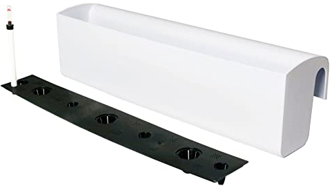 VIVANNO Balkonkasten mit Halterung & Bewässerungssystem BALKONA Classico Weiß 80 cm lang