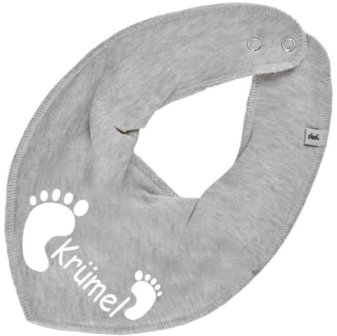 HALSTUCH mit Namen oder Text personalisiert für Baby oder Kind aus Baumwolle in Einheitsgröße Füßchen