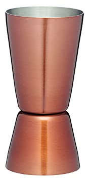 BarCraft Dual Cocktail Jigger e Misuratore di Alcolici, Acciaio Inossidabile con Finitura in Rame, Misure da 25 e 50ml