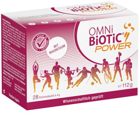 OMNi BiOTiC Power | Für einen energiegeladenen Tag | 28 Portionen (112 g) | 6 Bakterienstämme | Pulver | Vegan | Zur täglichen Anwendung | Blutorangengeschmack