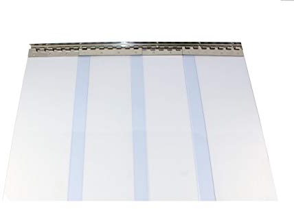 PVC Streifenvorhang, Lamellenvorhang 300x3mm 1,50 m breit, komplett vormontiert, transparent, als optimaler Wind und Wetterschutz (Höhe 2,25 m)