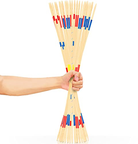 XXL Mikado Spiel Holz Riesenmikado 31 Holzstäbe 90 cm Outdoor Gartenmikado Kinder Erwachsene